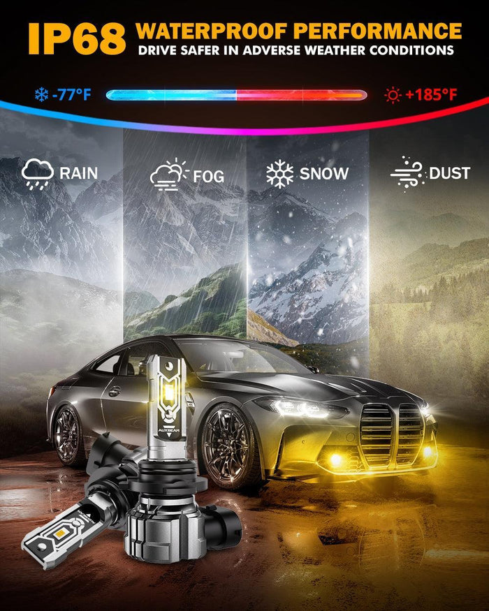 🆕9006 HB4 LED Fog Light/DRL Bulbs 50W 10000LM 2500K Amber Yellow Q5 Series | 2 Bulbs