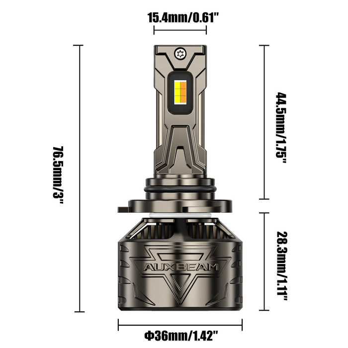 🆕9006/HB4 LED Bulb Fog Light/Low Beam Lighs 120W 25000LM CT60 Series, with App Control Via Bluetooth & Dual Color Switchback – Cost-Effective Choice | 2 Bulbs