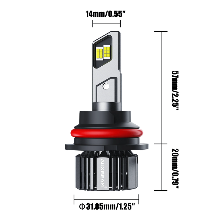 9007/HB5 LED Headlight Bulbs 90W 20000LM F15 Series 20% Smaller Size 6500K Cool White | 2 Bulbs
