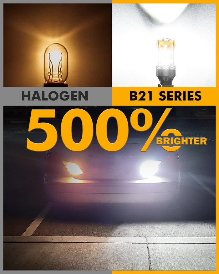 912 921 T15 W16W LED Backup/Brake/Tail Light Bulbs 21W 500% High Brightness 6500K White B21 Series | 2 Bulbs
