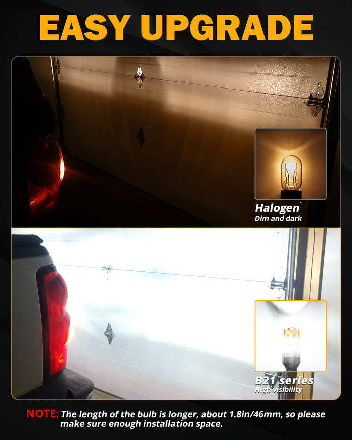 912 921 T15 W16W LED Backup/Brake/Tail Light Bulbs 21W 500% High Brightness 6500K White B21 Series | 2 Bulbs