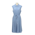 B-YU Tie Waist Midi Dress - Celeste