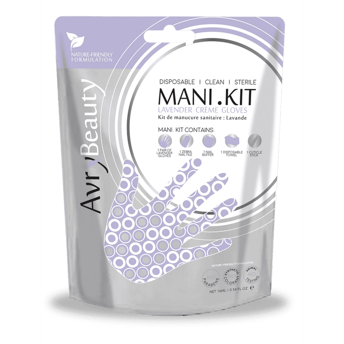 All-In-One Disposable MANI Kit with Lavender Gloves - Maskscara