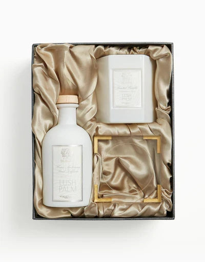 Antica Farmacista  Lush Palm Lucite Gift Set with 9oz Candle