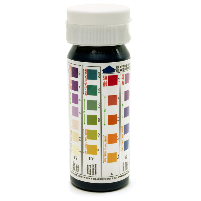 AquaChek Spa 6-in-1 Test Strips testing color chart