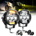 🆕AX7 Series 4.2 Inch 72W Dual Color Switchback LED Driving Fog Light, 3+4 Modes Auxiliary Spotlight for Jeep SUV Truck ATV Motorcycle | 2PCS/Set