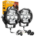 🆕AX7 Series 4.2 Inch 72W Dual Color Switchback LED Off-Road Lights, 3+4 Modes Driving Fog Light for Motorcycle Offroad Truck Jeep UTV Pickup | 2PCS/Set