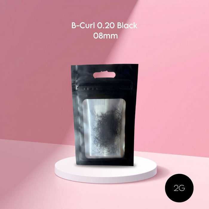 B-Curl Lashes - Thick 0.20mm Black 08 mm pkt