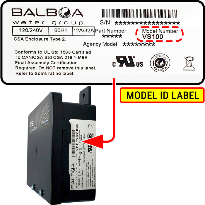 balboa vs100 model label