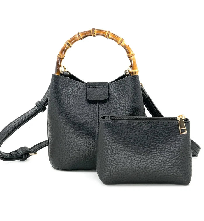 Bamboo Handle Mini Tote - 5 Colors