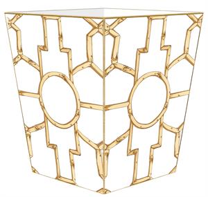 Bamboo White Wastepaper Basket