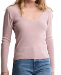 Barefoot Dreams Cozy Chic Ultra Lite Ribbed Scallop Scoop Neck - Teaberry