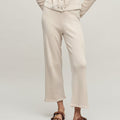 Barefoot Dreams CozyChic Rib Ruffle Hem Ankle Pant - Stone