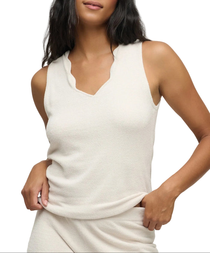 Barefoot Dreams Scallop Tank - Sand Dune