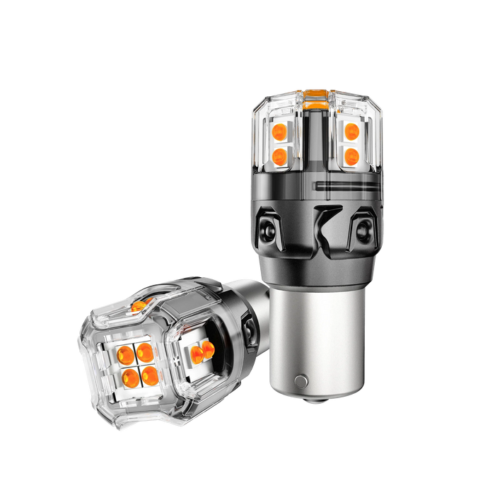 🆕BAU15S 7507 LED Turn Signal Light Rear/Front, Side Maker Light Bulbs 13W 500% High Brightness CAN-Bus Error Free 3000K Amber B52 Series |2 Bulbs