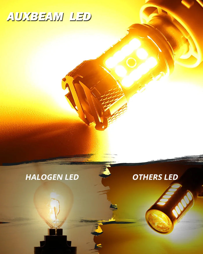 🆕BAU15S 7507 LED Turn Signal Light Rear/Front, Side Maker Light Bulbs 50W 4000LM CAN-Bus Error Free 3000K Amber B21-PRO Series |2 Bulbs