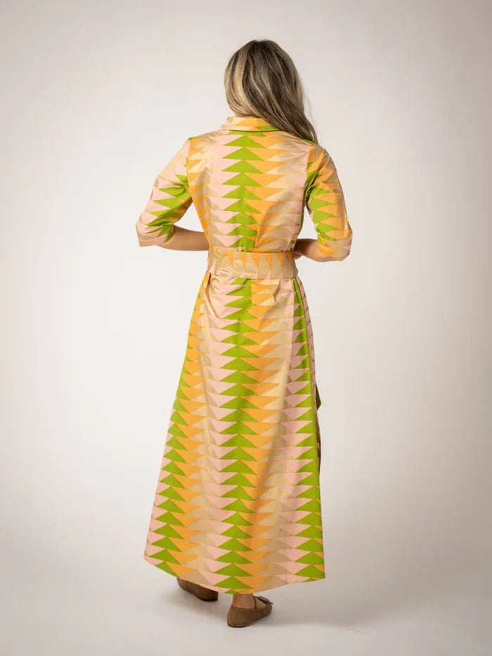 Beau & Ro Eloise Dress | Bagru Triangle - Sunrise