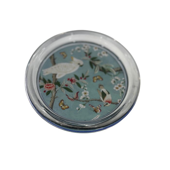 Birds & Blooms on Aqua Coaster