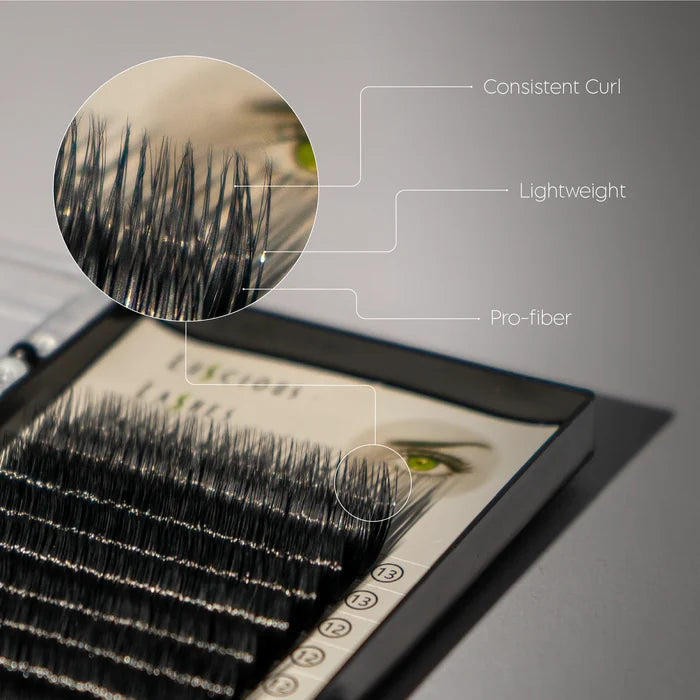 C-Curl Ellipse Lashes 0.10mm Black 7-13mm