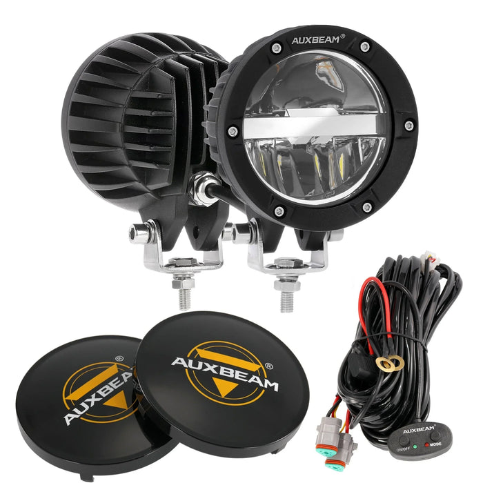2Pcs LED Driving Lights+2Pcs Black Covers
