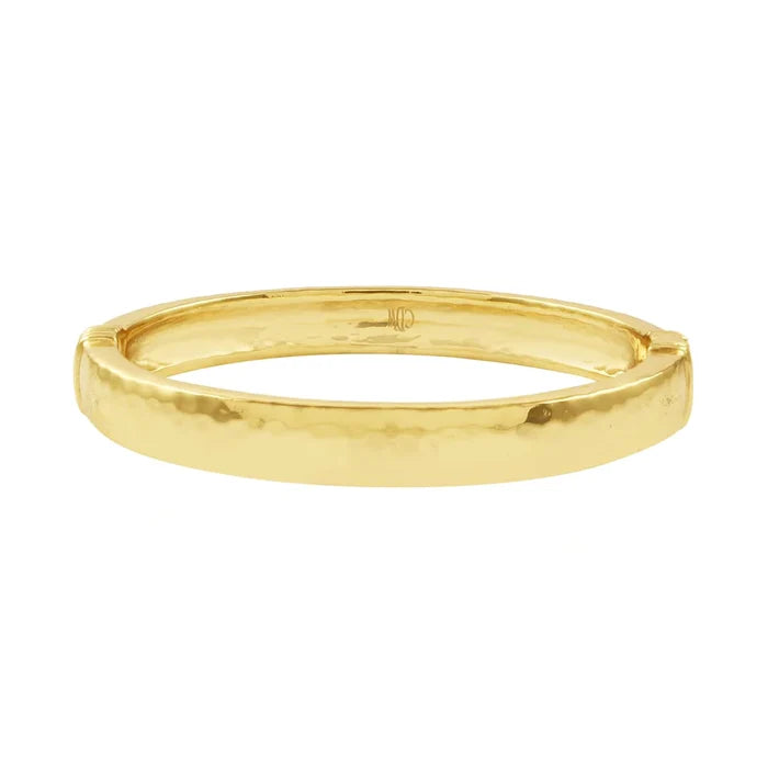 Capucine De Wulf Cleopatra Oval Hinged Bangle - (Hammered Gold)