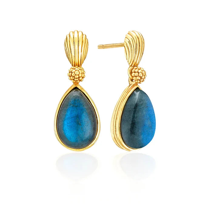 Capucine De Wulf Monique Gem Post Earrings - Blue Labradorite
