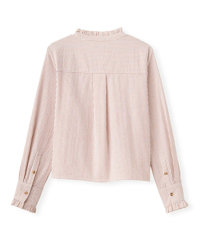 Cartolina Percy Shirt-Camel Stripe
