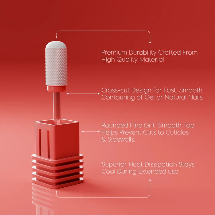 Ceramic E-File Bit - 3/32" Barrel Smooth Top