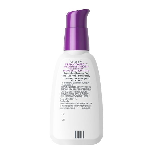 Cetaphil Dermacontrol Oil Absorbing Face Moisturizer with SPF 30 - 4 fl oz‚Äã