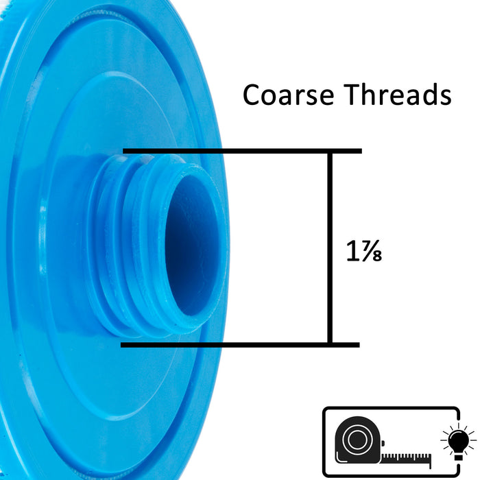 Spa filter with  coarse SAE threaded fitting