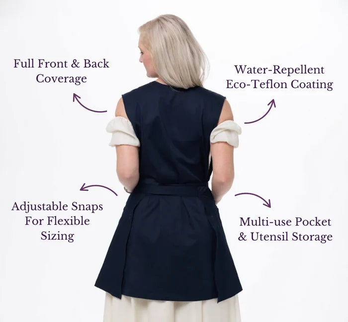 Classic Grace Apron Aster Purple Medusa Print