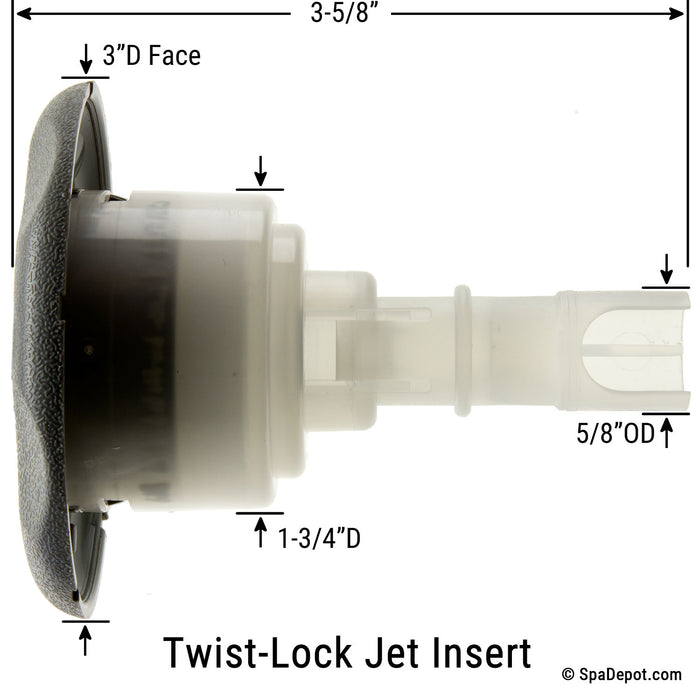 CMP 3" Typhoon Roto Twist-Lock Jet Insert - Graphite Gray