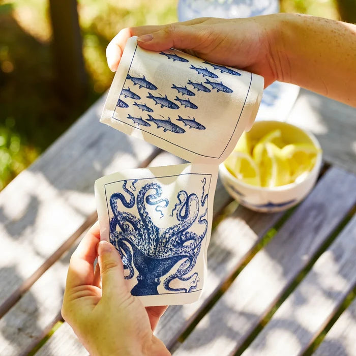 Cocktail Napkin Roll - Blue, Verde, Coastal and Seaside