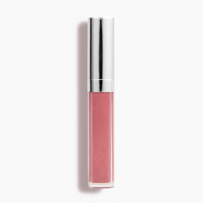 The Coco 13 Lip Gloss #259 by Nikol Beauty, known for its high-impact shine, features a shiny silver cap and stands upright against a plain white background.