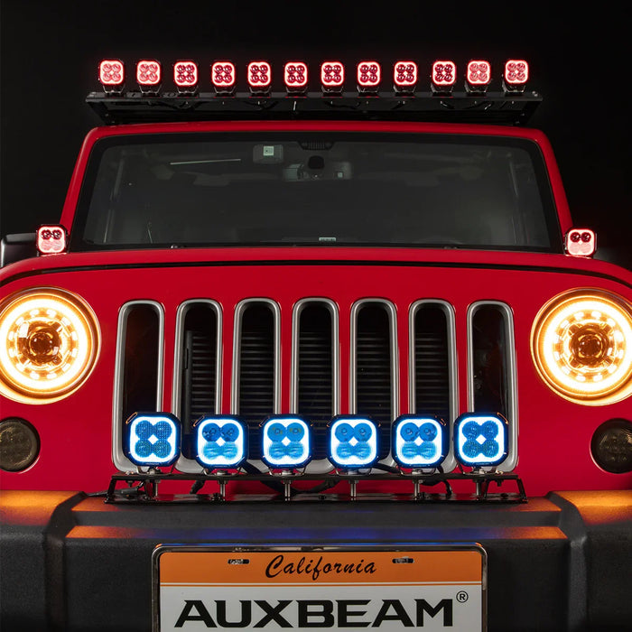 Color Play Series 3 Inch 116W RGB LED Pod Lights Combo Off Road Lights With 8 Backlight Options