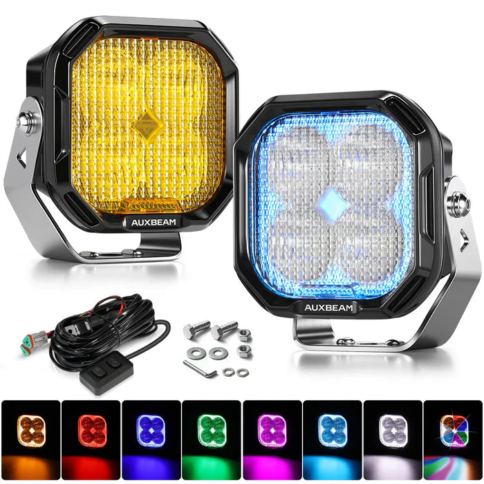 Flood / 2Pcs Pod Light / Without Black Covers