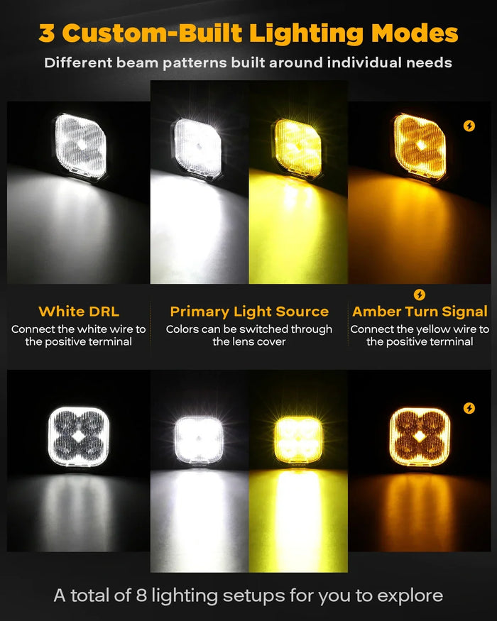 Color Play Series 3 Inch LED Fog Light Kit For Lexus Toyota Subaru Legacy
