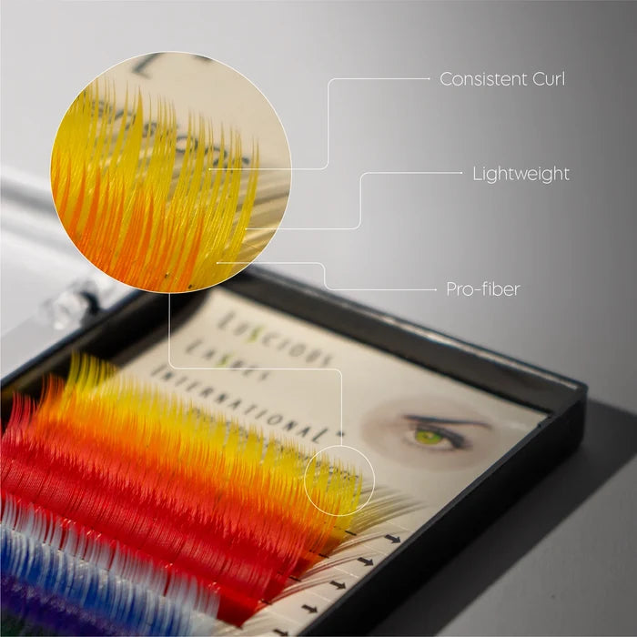 Colour Lashes B-Curl 0.20mm Rainbow 12mm