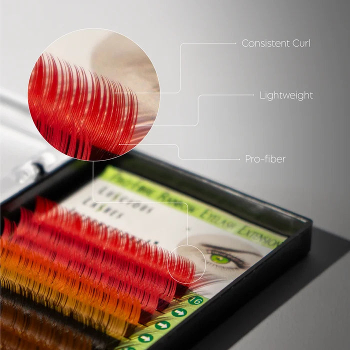 Colour Lashes C-Curl 0.20mm Rainbow 10mm