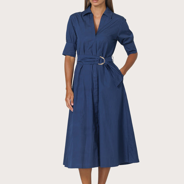 Connie Embroidered Poplin Shirt Dress