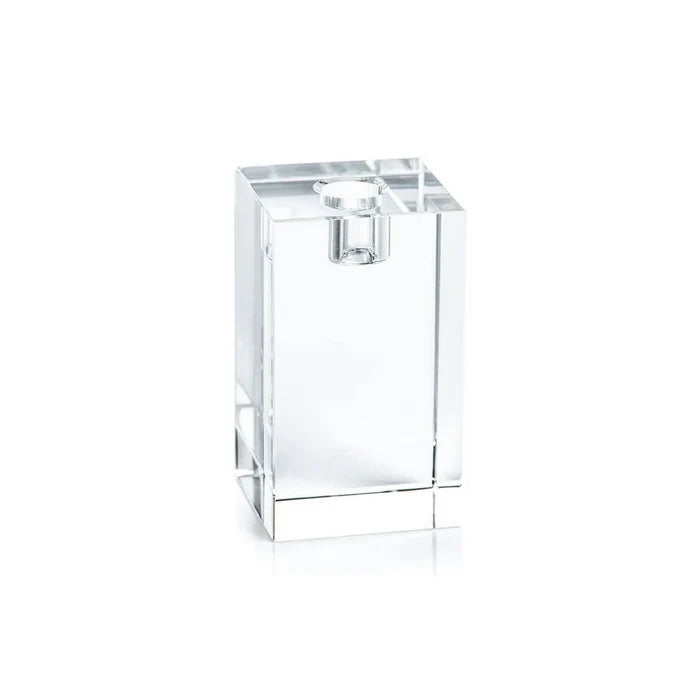 Crystal Glass Taper Holder - Clear 4.75"