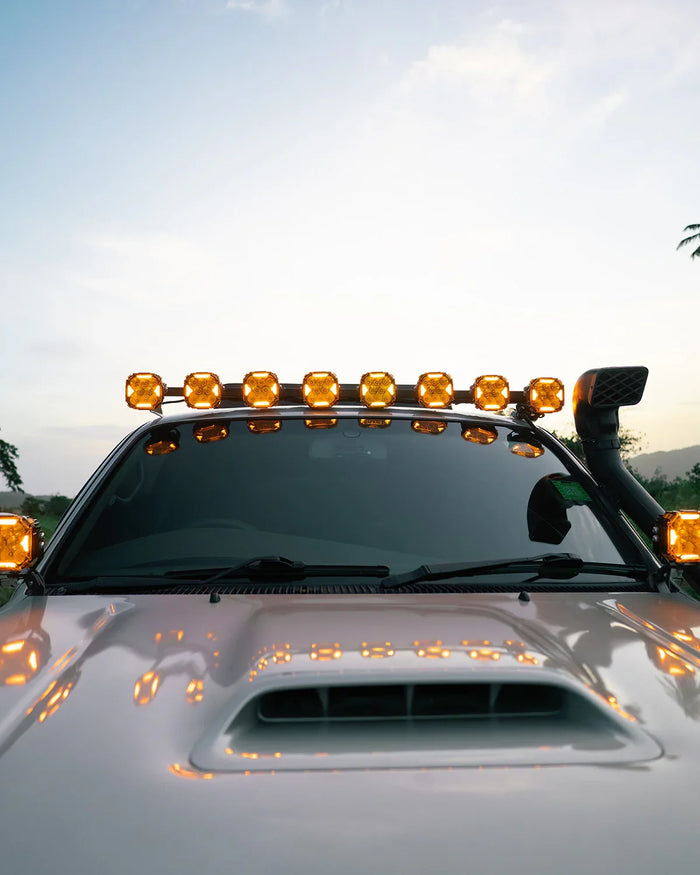 CUBE-Z Series 4 Inch Combo LED Pod Lights Off Road Lights with White DRL & Amber Turn Signal Lights
