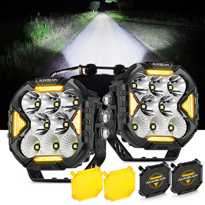 2Pcs Pod Light / With Amber Covers + Black Covers