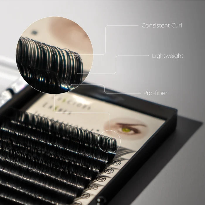 D-Curl Ellipse Lashes 0.15 Black 7-13mm