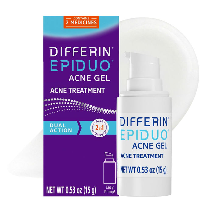 Differin Epiduo Acne Gel Adapalene & Benzoyl Peroxide Acne Treatment - 15g/0.5oz