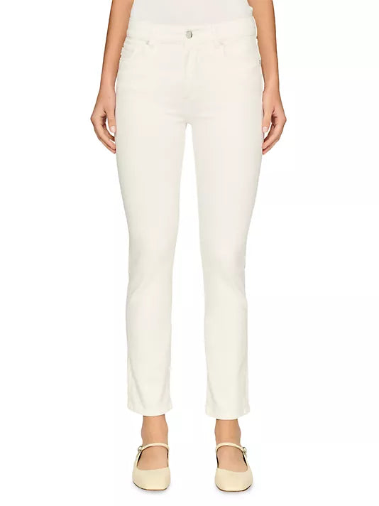 DL1961 Mara Straight Mid Rise Instasculpt Ankle - White