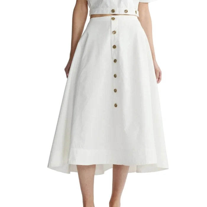 DL1961 Peonie Skirt - White Poplin