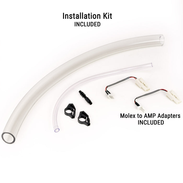 installation kit included molex to amp adapters included