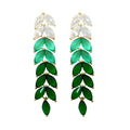 Emerald Green Ombre  Statement Earrings