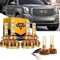 For 2000-2001 GMC Yukon XL 1500 F-16 Plus Series Built-in Canbus Automotive Grade 14000LM LED Light Bulbs High Low Beam Bundle